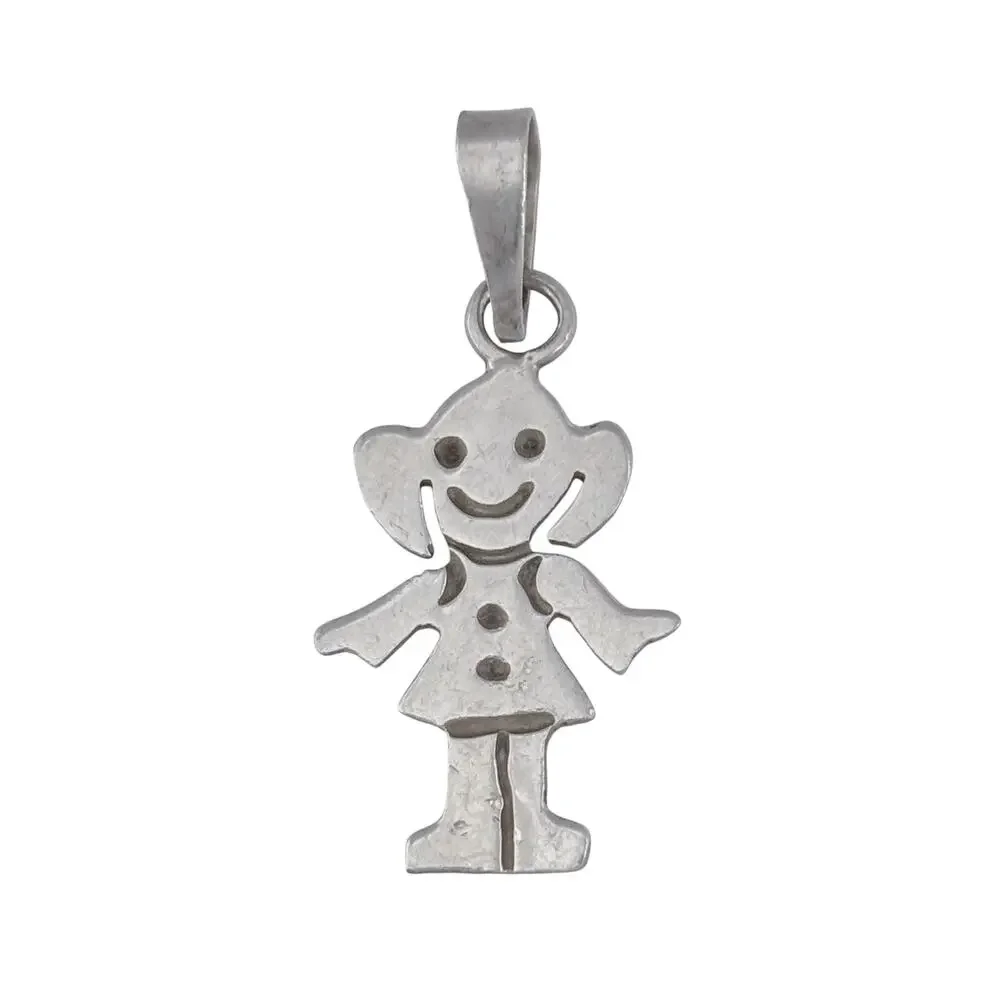Vintage Sterling Silver 925 Girl Pendant